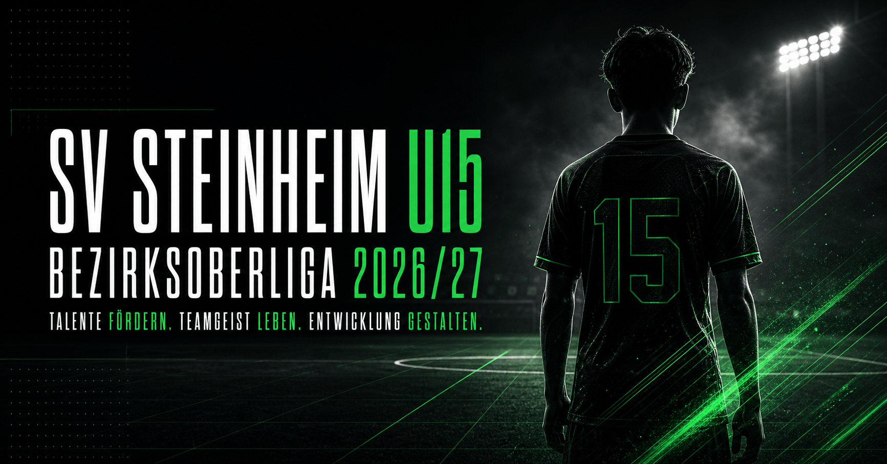 SV Steinheim U15 – Bezirksoberliga 2026/27. Talente fördern, Teamgeist leben, Entwicklung gestalten.